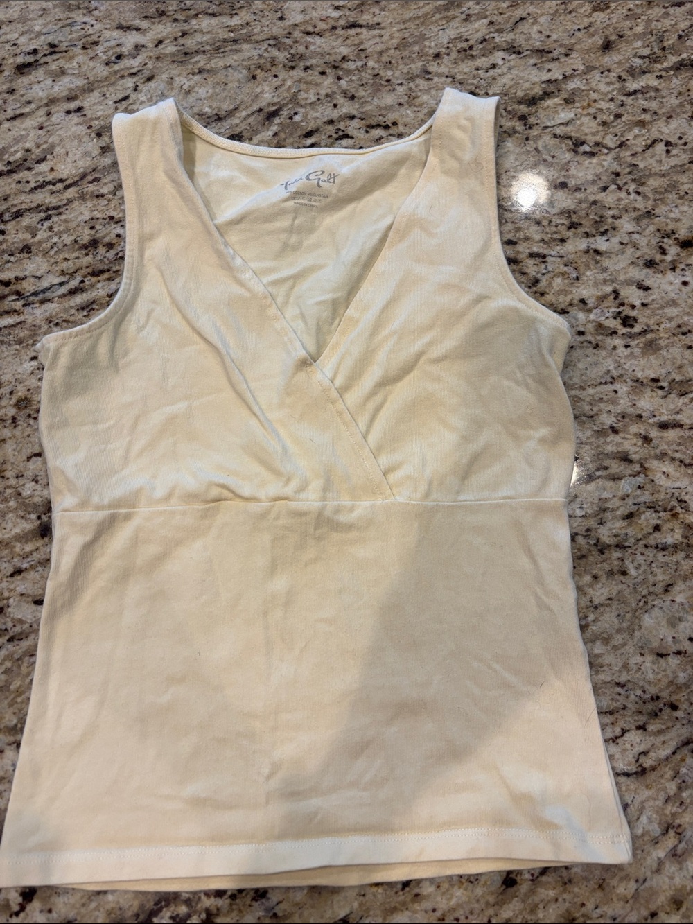 Brandy Melville Cream Faux-Wrap Tank Top
